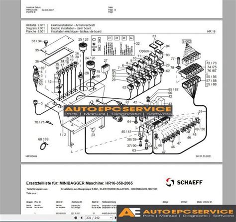 terex schaeff parts diagram